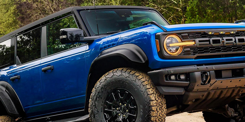 Blue Ford Bronco off-road SUV