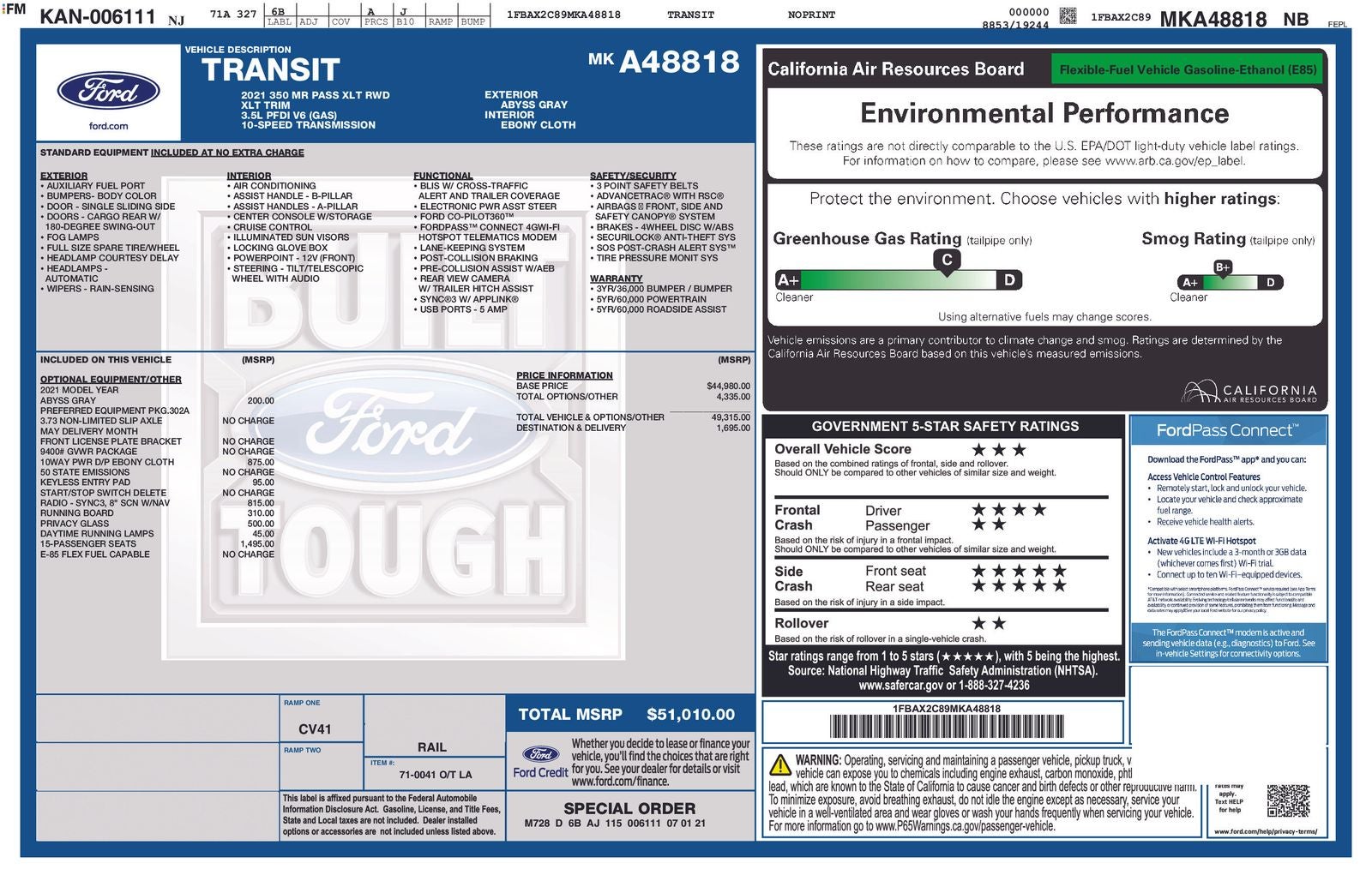 2021 Ford Transit-350 XLT