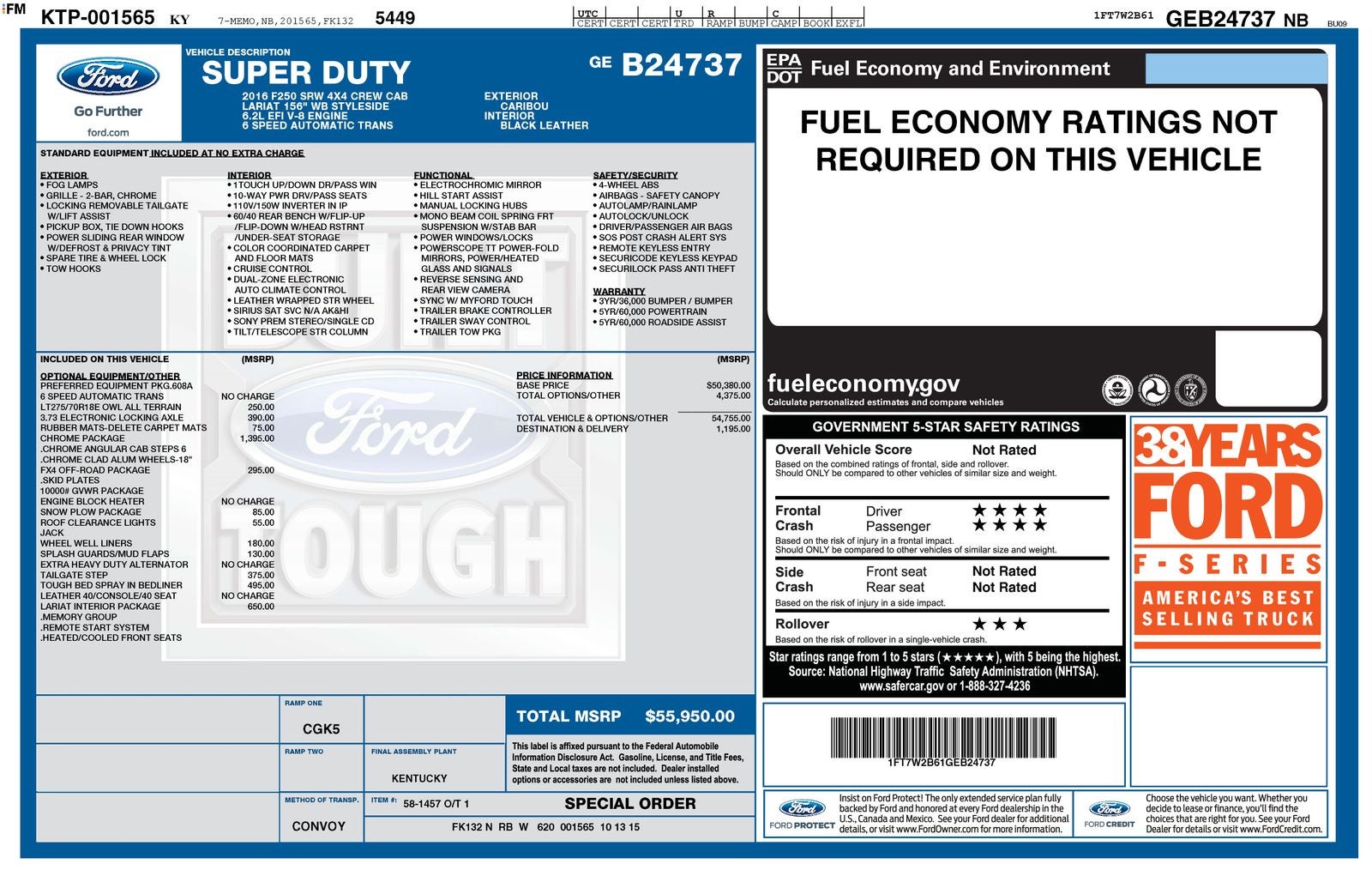 2016 Ford F-250SD Lariat 156 WB