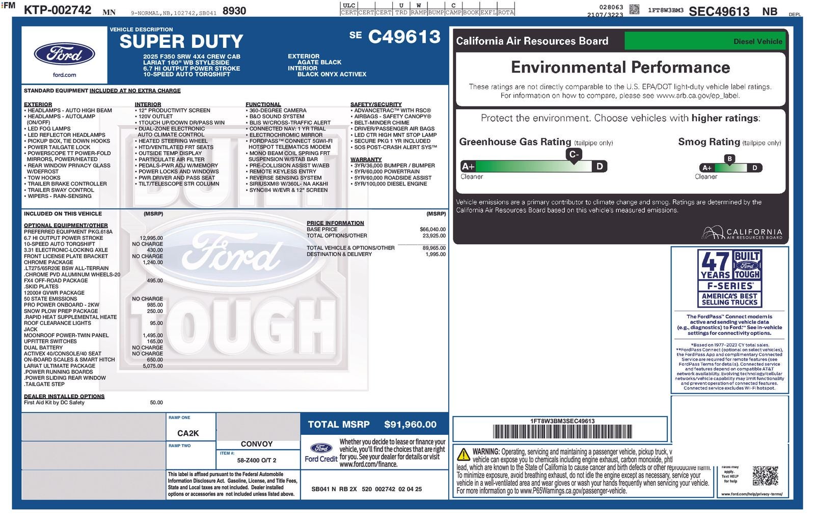2025 Ford F-350SD Lariat Ultimate Package