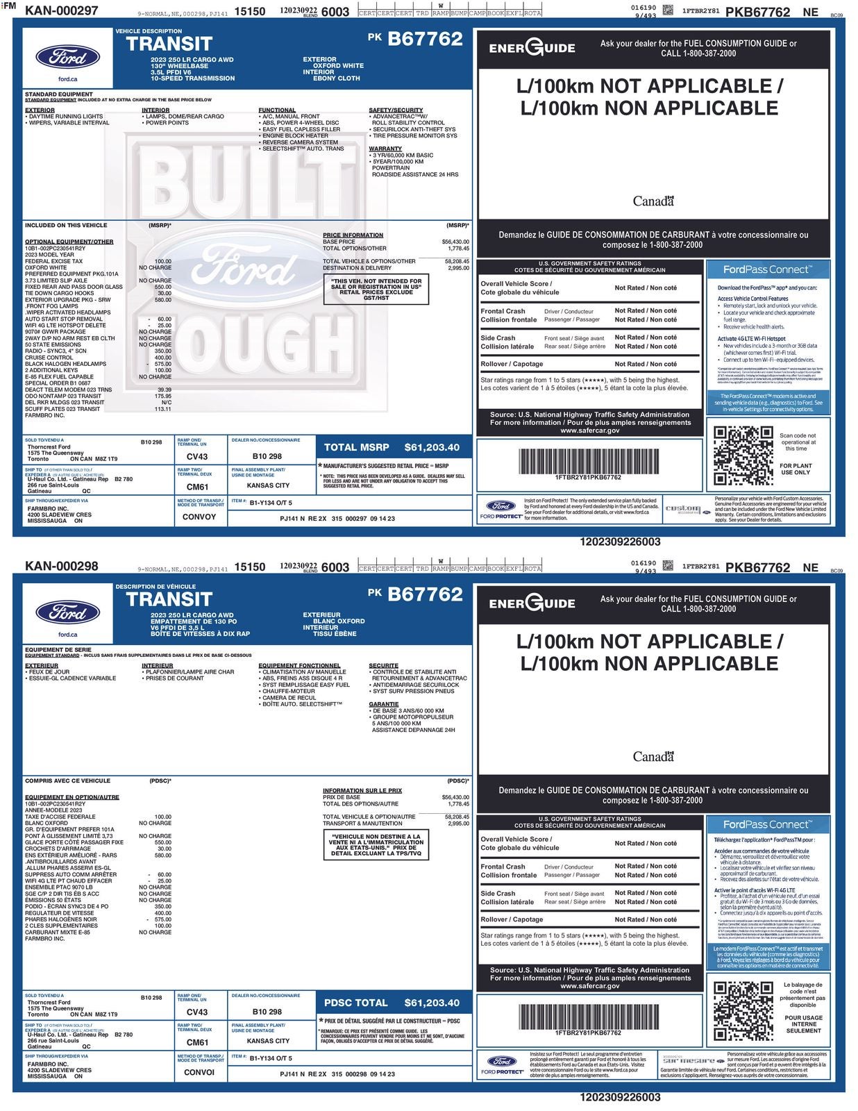 2023 Ford Transit-250 Base AWD