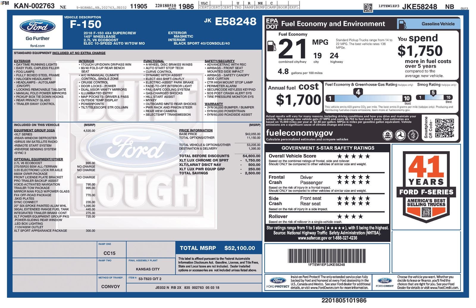 2018 Ford F-150 XLT