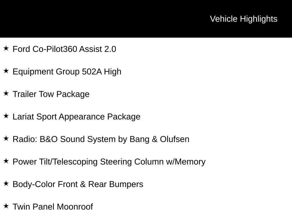 2023 Ford F-150 Lariat w/ Panoramic Moonroof