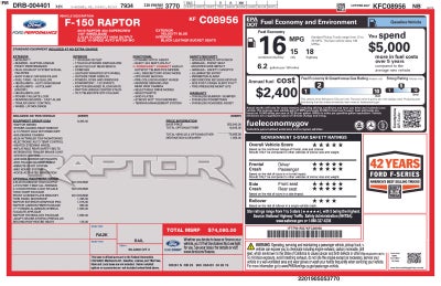 2019 Ford F-150 Raptor w/ Panoramic Moonroof