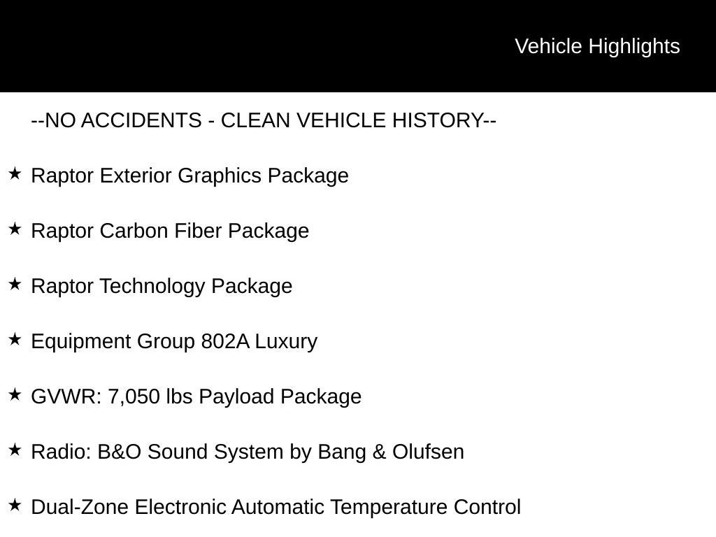 2019 Ford F-150 Raptor w/ Panoramic Moonroof