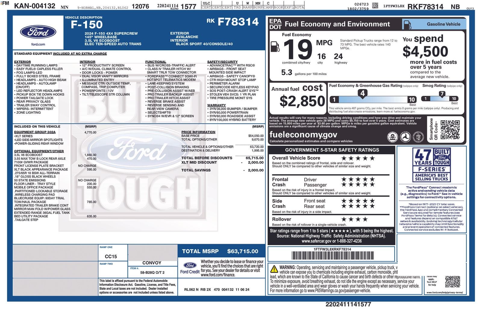 2024 Ford F-150 XLT Black Appearance