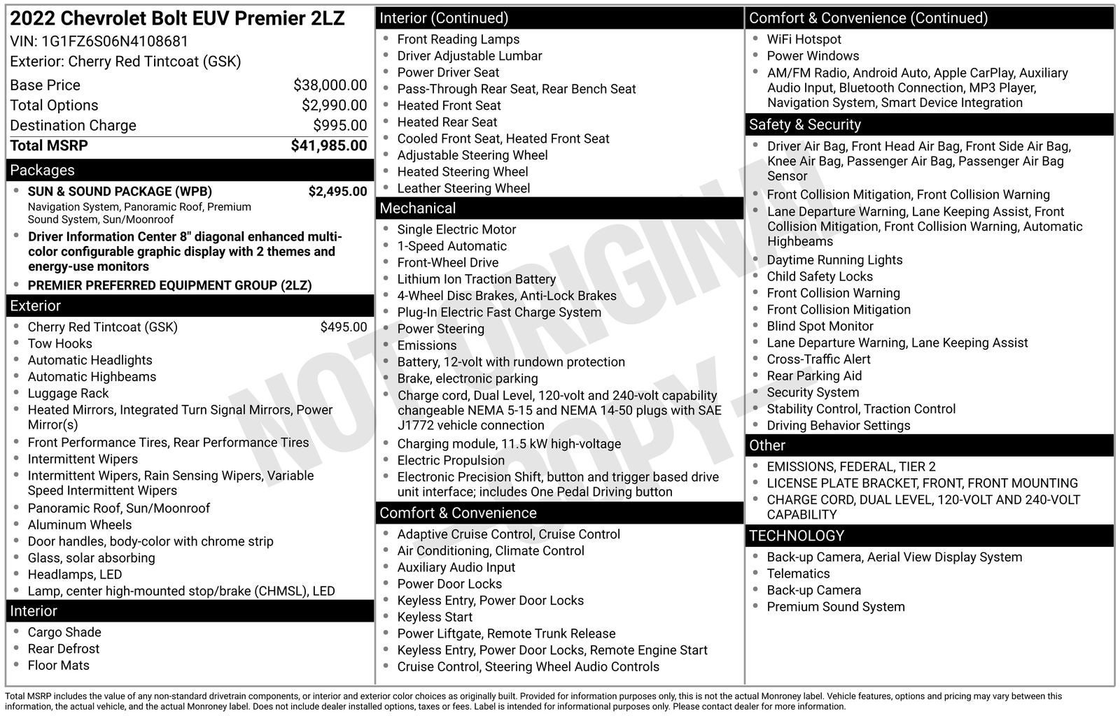 2022 Chevrolet Bolt EUV Premier