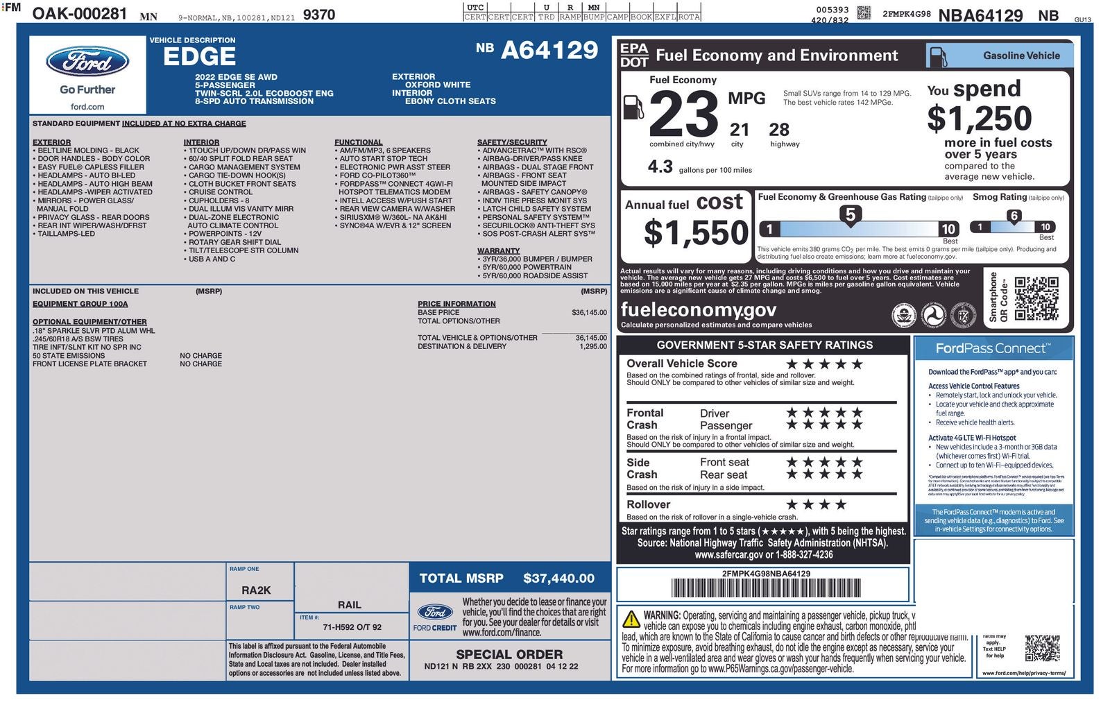 2022 Ford Edge SE