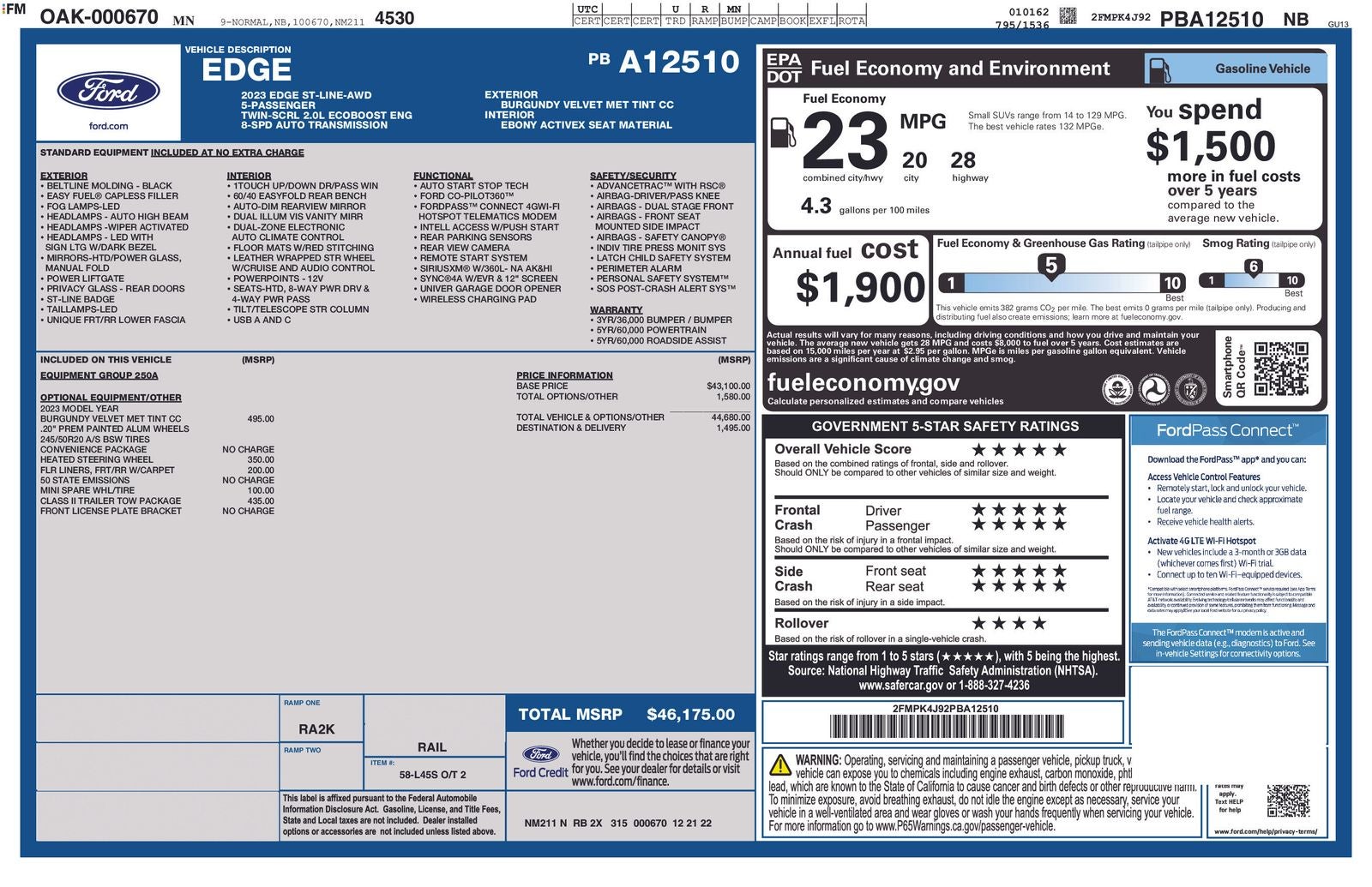 2023 Ford Edge ST Line w/ Tow Package