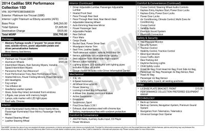 2014 Cadillac SRX Performance