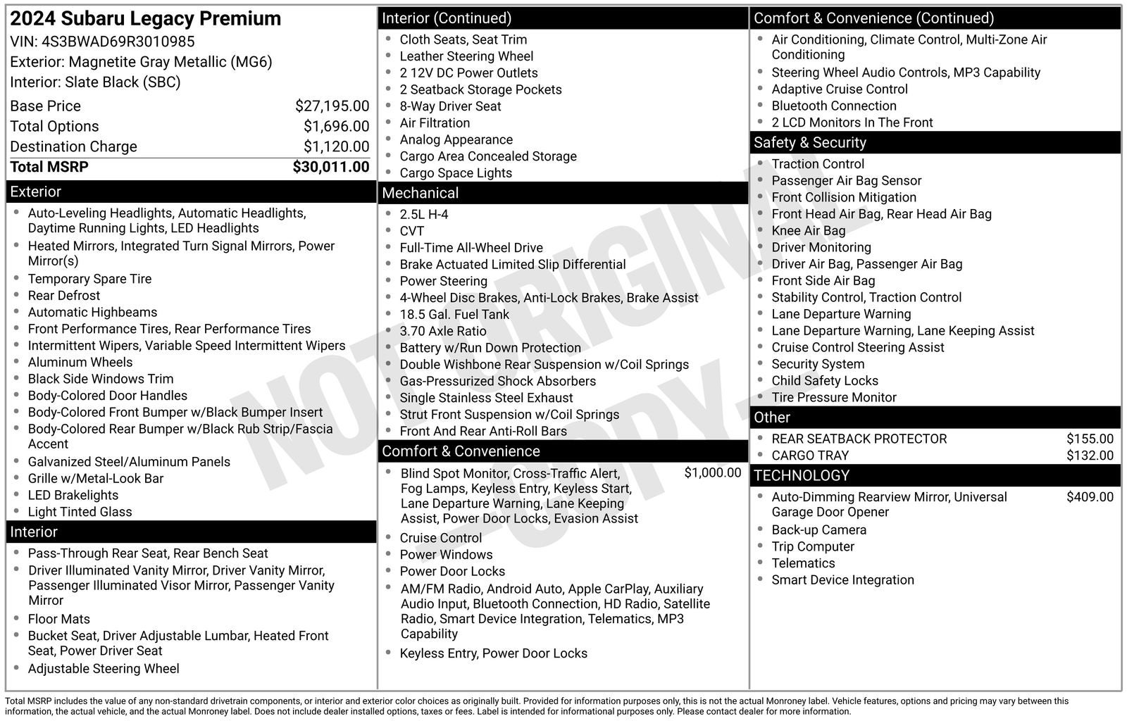 2024 Subaru Legacy Premium
