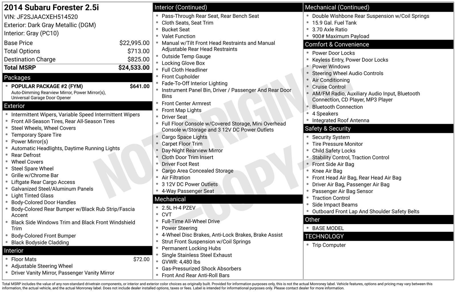 2014 Subaru Forester 2.5i