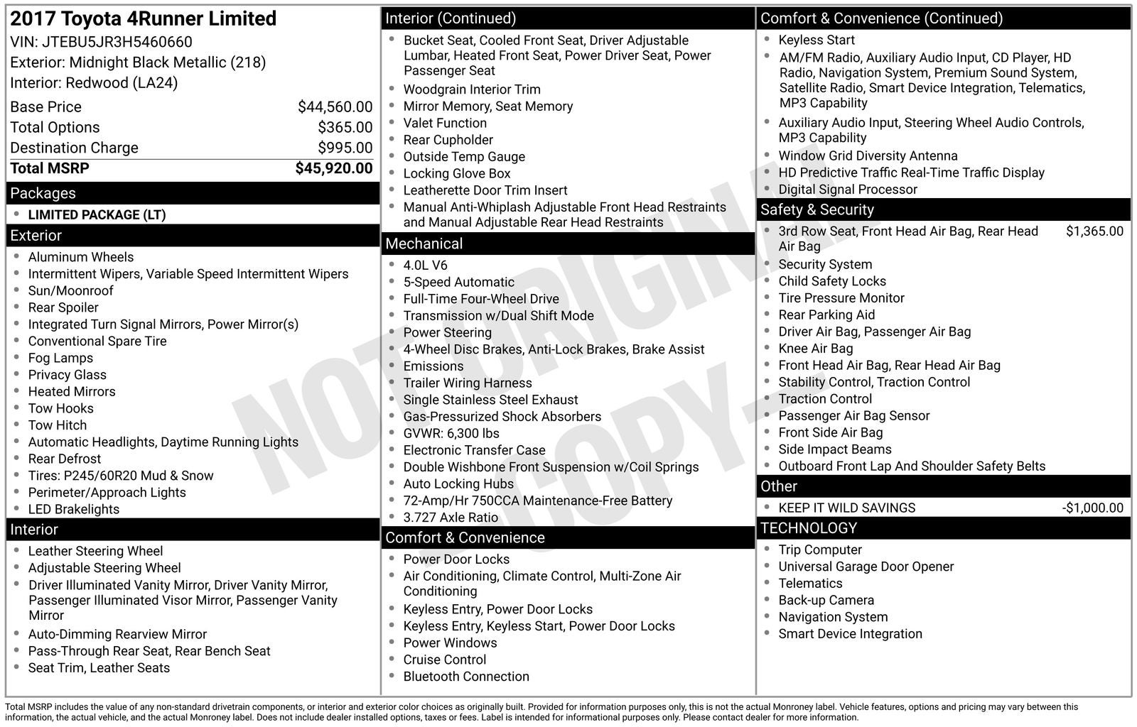 2017 Toyota 4Runner Limited