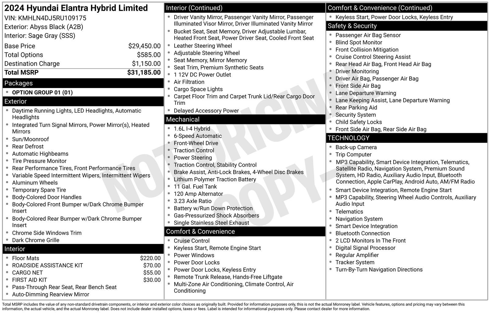 2024 Hyundai Elantra Hybrid Limited