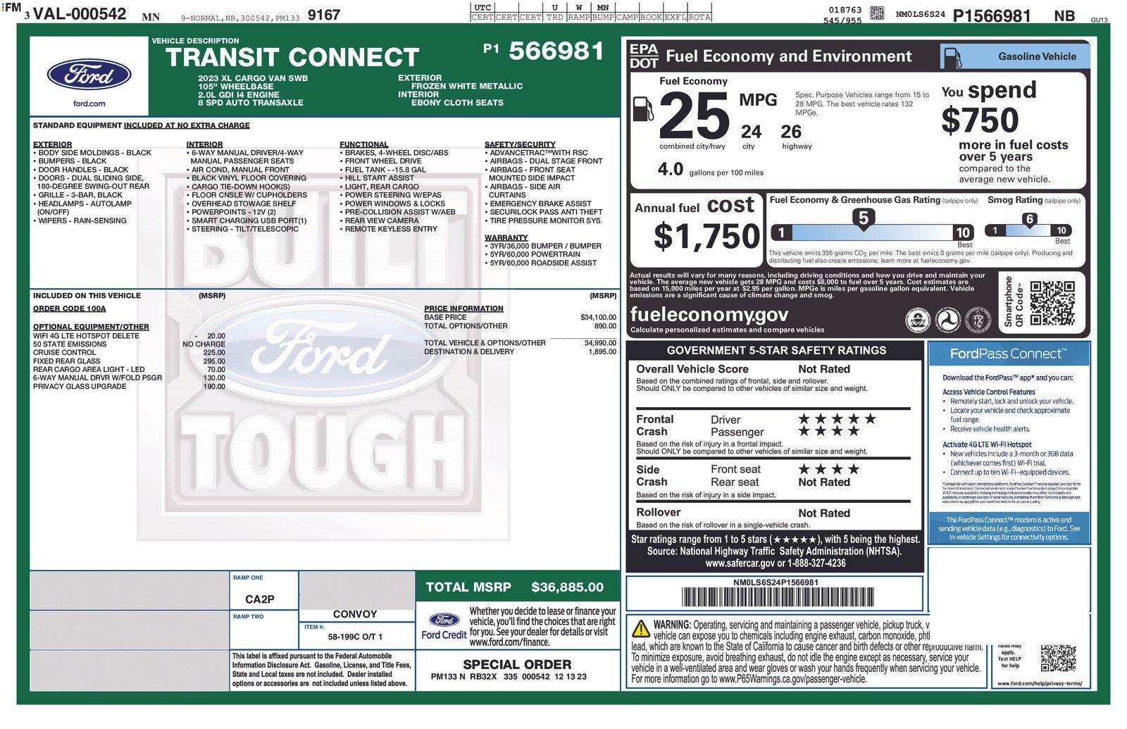 2023 Ford Transit Connect XL