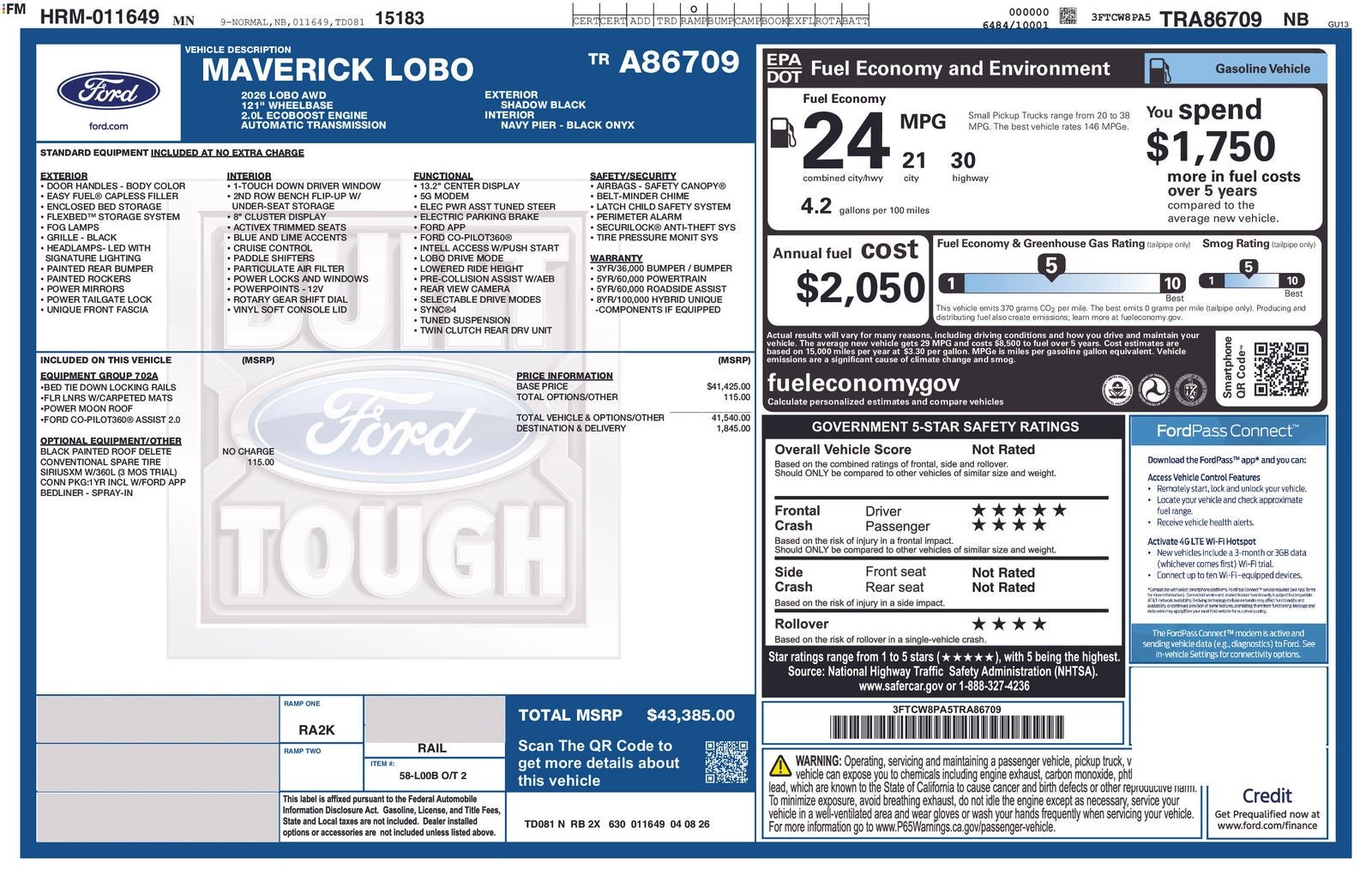 2026 Ford Maverick Lobo High
