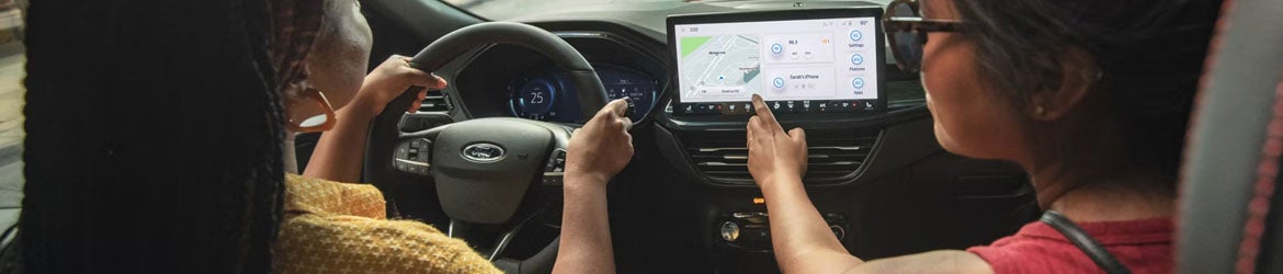 Close-up of the 2026 Ford Escape’s advanced infotainment system featuring a 13.2-inch display with Apple CarPlay® and Android Auto® integration, providing seamless connectivity in Bloomington, MN.